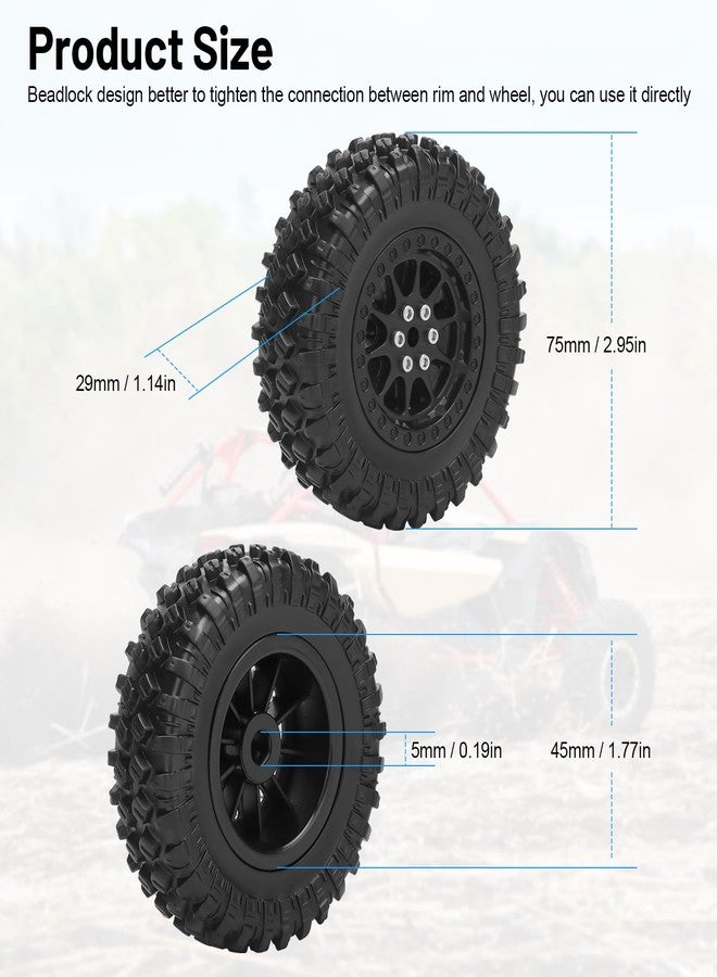 daitoku 1/12 RC Rubber Tires, daitoku RC Car Tires and Wheels for 1/12 WPL B14 B24 C14 C24 MN D90 D91 D96 D99 - Style C (Black) - Image 5